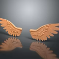 Copper Colored Wing Shaped Wall Decor For Home Interior Decoration