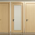 Modern Interior Double Doors Design With Wooden Frames Glass Inserts And Mirror Panels