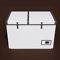 White Chest Freezer With Double Lid And Black Trim Digital Control Panel