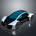 Futuristic Electric Car Design With Streamlined Body Transparent Roof And Large Wheels