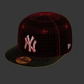 Black New Era Baseball Cap Featuring White NY Logo And Flat Brim Design 3d model