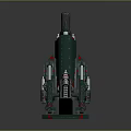 Green Military Weapon With Cylindrical Barrel Mechanical Structure Red Base Parts