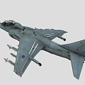 Modern Military Fighter Jet with Royal Air Force Markings and Mounted Missiles