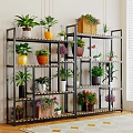 Flower Rack Storage Rack Balcony Flower Shelf Living Room Floor-standing Multi-layer Potted Plant Fleshy Flower Rack Plant Pot Rack 3d model