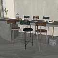 Modern Dining Table and Chair Combination 3d model