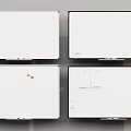 Different Whiteboard Displays Featuring Blank Surfaces Magnets And Paper Notes