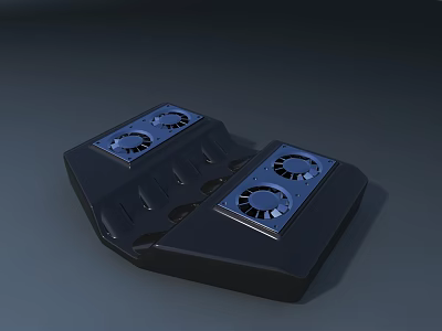 Black Hardware Tool Control Panel With Two Silver Knobs And Adjustment Features 3d model