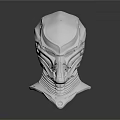 Futuristic White Head Model With Detailed Structure Sleek Design And Dark Background