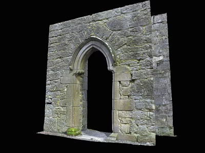 Ancient Stone Archway Structure With Historic Masonry And Weathered Wall Design 3d model