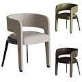 Modern Dining Chair Fabric Chair Leather Chair 3d model