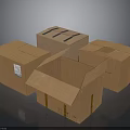 Brown Cardboard Boxes With Open Closed And Labeled Corrugated Packaging