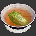 Fresh Chinese Cabbage Heart in Light Orange Soup Served in White Bowl
