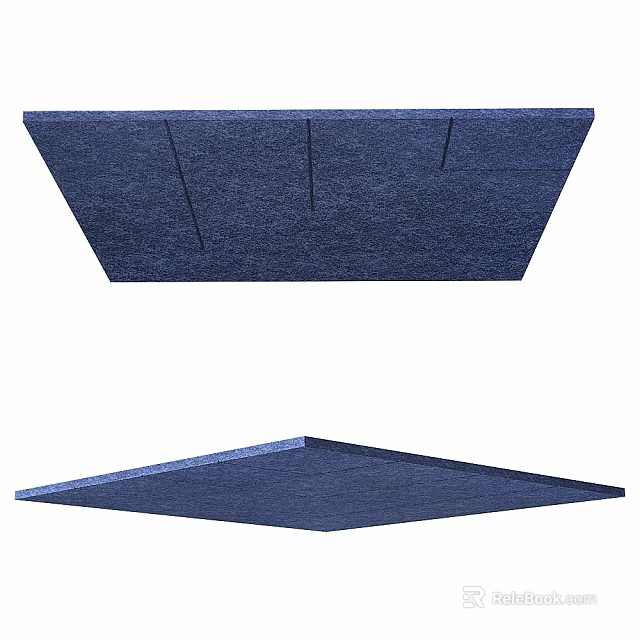 Modern Navy Blue Fabric Double Sofa With Comfortable Seating And Sleek Design 3d model