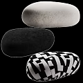 Modern Ottoman Collection with Light Gray Black and Geometric Pattern Designs
