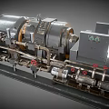 Heavy Duty Industrial Machinery Featuring Motor Pipes Control Panel And Metal Frame