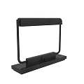 Modern Table Lamp with Sleek Black Metal Frame and Square Base for Contemporary Home Decor