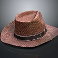 Brown Woven Straw Hat with Black Leather Band for Casual Summer Outdoor Wear