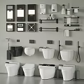 Modern Toilet Designs With Wall Hung Smart Models And Bathroom Accessories Towel Racks Shelves