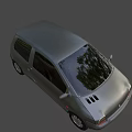 Shiny Blue Renault Small Car With Compact Design And Front Headlights 3d model
