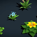 Diverse Plant Collection Including Trees Shrubs Flowers Mushrooms and Green Foliage