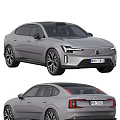 Silver Volvo Modern Crossover Car With Sleek Body LED Headlights And Alloy Wheels