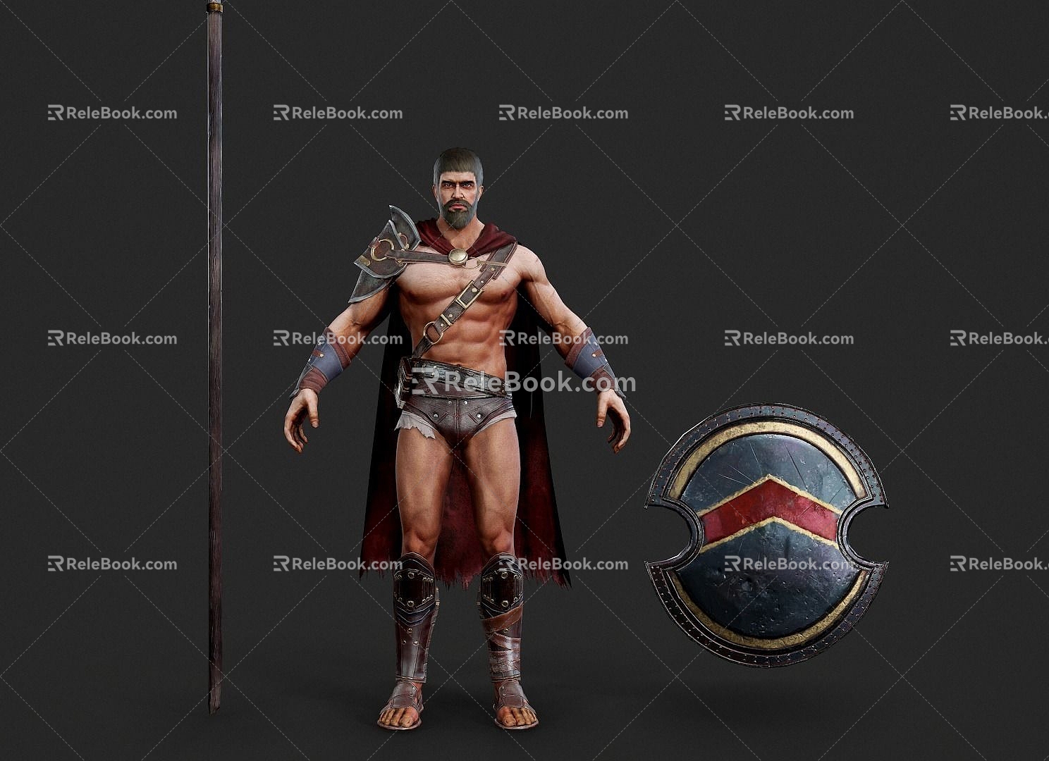 Spartan Warrior Warrior Samurai Spartan Warrior Weapon Spear Shield Man 3d model