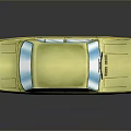 Vintage Yellow Toy Car Model With Blue Windows And Smooth Surface Reflection