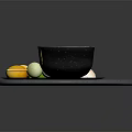 Assorted Japanese Traditional Sweets With Colorful Shapes On Red Tray And Matcha Bowl