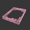 Architectural Building Frame In Gray Stone With Square Open Structure And Textured Design