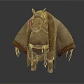 Mythical Pig Like Fantasy Creature Wearing Brown Cloak With Leather Belt And Tassels