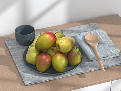 Modern Fruit Mango Sydney Pear Fruit Plate 3d model Modern Fruit Mango Sydney Pear Fruit Plate 3d model