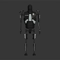 Futuristic Humanoid Robot With Mechanical Exoskeleton And Black White Design 3d model
