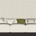 Modern three-seat sofa multiplayer sofa 3d model