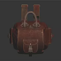 Stylish Vintage Leather Backpack With Multiple Pockets And Metal Buckles Design