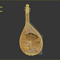 Handcrafted Wooden Musical Instrument With Intricate Carved Star Pattern And Traditional Design Elements