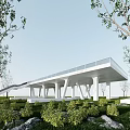 Modern viewing platform, landscape platform, landscape structure 3d model