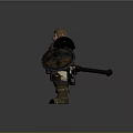 Game and Movie Character Dwarf Warrior With Big Beard Armor And Shield On Stone Pavement