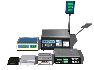Modern electronic scale calculator 3d model