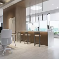 Modern Public Office Space Interior Design With Ergonomic White Chairs Workstations Computers And Open Layout 3d model