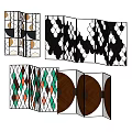 Modern Decorative Screens With Geometric Patterns And Artistic Colorful Designs