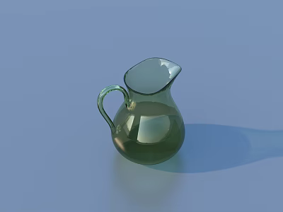 Transparent Green Glass Pitcher With Handle For Home Daily Use 3d model