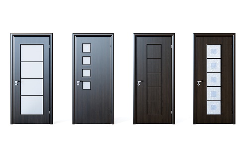 Wooden door four combination 3d model