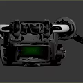Sci Fi Mechanical Device With Green Screen Display And Metallic Control Panel