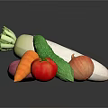 Fresh Organic Vegetables Including Radish Cucumber Onion Sweet Potato Carrot Tomato