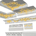 European eave corner line carved plaster line model 3d model