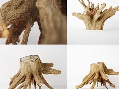 Artistic Stone Wood Root Sculpture With Natural Texture For Home Decor 3d model