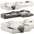 Modern Other Minotti Super Moon Sofa Fabric Velvet 3d model