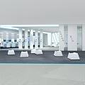 Yadongke Exhibition Hall Modern Interior With Display Counter And Digital Screens