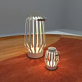 Stylish Modern Outdoor Lanterns With White Frame Two Sizes Illuminated Design 3d model