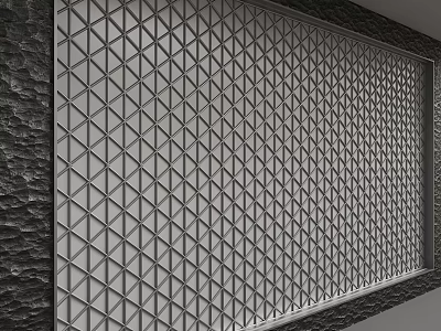 Modern Background Wall With Geometric Triangular Pattern And Metallic Textured Surface Design 3d model